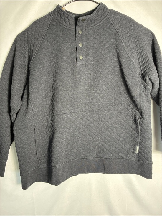 Eddie Bauer Other - Eddie Bauer Men's Quilted Quarter-Snap Pullover Sweatshirt Mock Neck Gray XXL